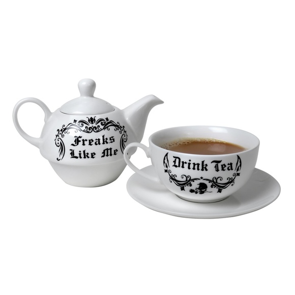 Alchemy "Freaks Like Me Drink Tea" Gift Box Set Pot + Cup + Saucer NEW - Picture 4 of 8